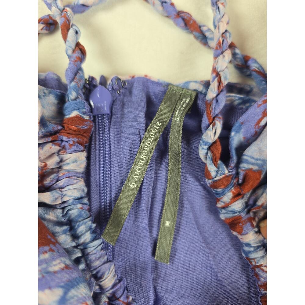 Anthropologie V-Neck A-Line Midi Dress. Size M. Ret $228. Silk & Cotton Blend - Picture 8 of 12